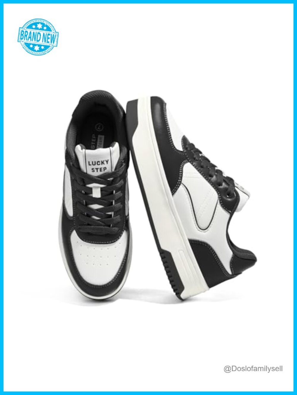 PU Leather Chunky Platform Fashion Sneakers Lace-Up Casual